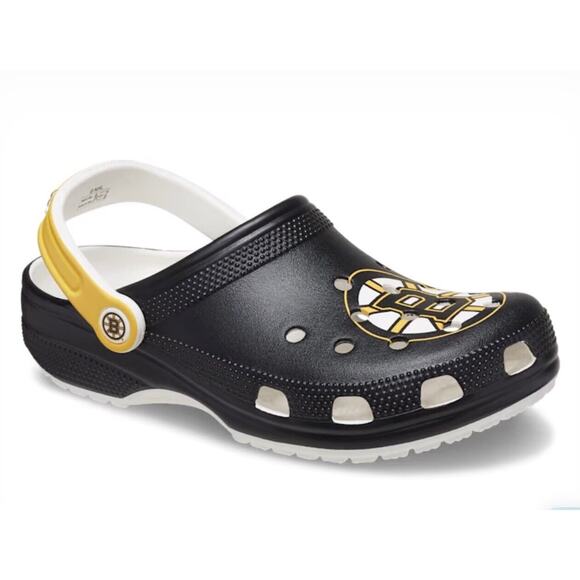 Crocs NHL Boston Bruins Mens 13 Womens 15 Clogs Black Yellow Hockey Shoes New - Picture 6 of 9
